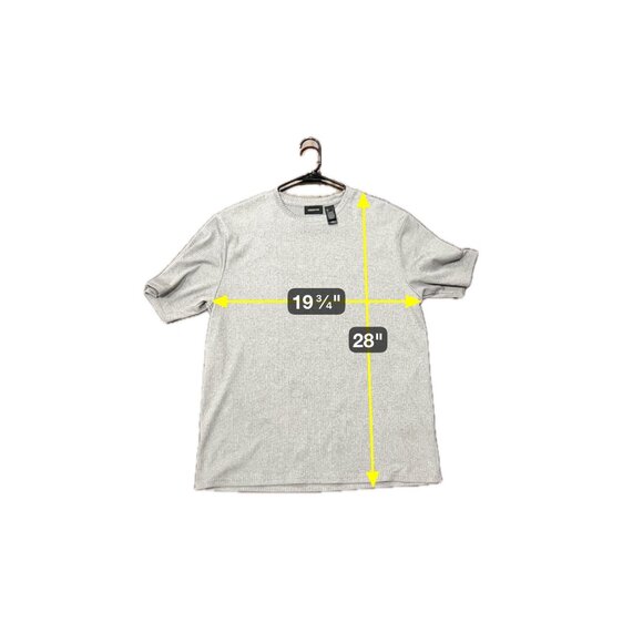 Claiborne Mens Gray Ribbed Short Sleeve Tee Size Large Casual Lightweight Knit - Picture 6 of 9